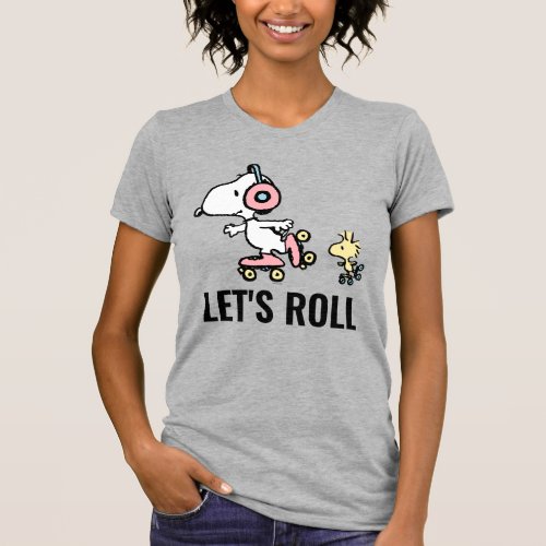 PEANUTS  Snoopy  Woodstock  Lets Roll T_Shirt