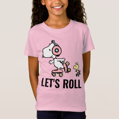 PEANUTS  Snoopy  Woodstock  Lets Roll T_Shirt