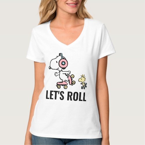 PEANUTS  Snoopy  Woodstock  Lets Roll T_Shirt