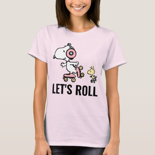 PEANUTS  Snoopy  Woodstock  Lets Roll T_Shirt