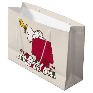 Peanuts   Snoopy & Woodstock Merry Ugly Sweater Large Gift Bag