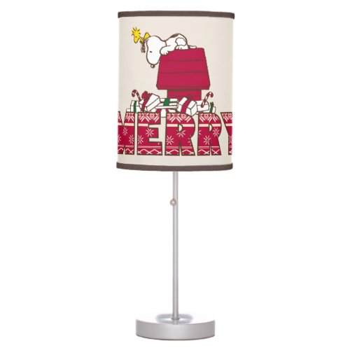 Peanuts  Snoopy  Woodstock Merry Ugly Sweater Table Lamp