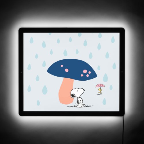 Peanuts  Snoopy  Woodstock Mushroom Rain LED Sign