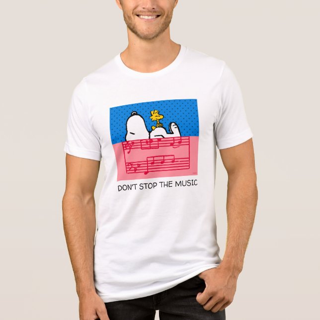 Peanuts | Snoopy & Woodstock Music & Polka Dots Tri-Blend Shirt (Front)