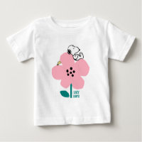 Peanuts | Snoopy & Woodstock Nap on Pink Flower Baby T-Shirt