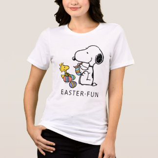 Peanuts | Snoopy & Woodstock Painting Eggs Tri-Blend Shirt
