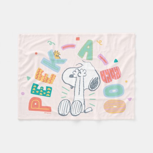 Peanuts  Snoopy  Woodstock Pastel Peek_A_Boo Fleece Blanket