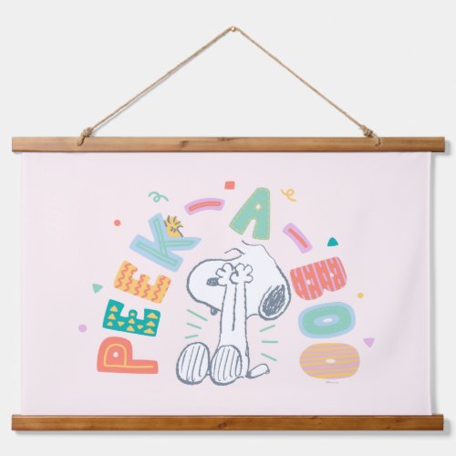 Peanuts  Snoopy  Woodstock Pastel Peek_A_Boo Hanging Tapestry