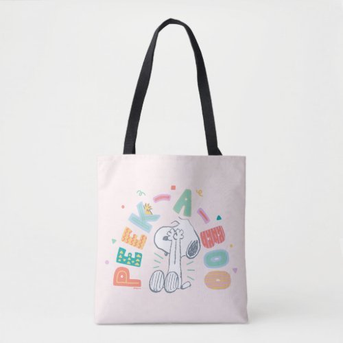 Peanuts  Snoopy  Woodstock Pastel Peek_A_Boo Tote Bag