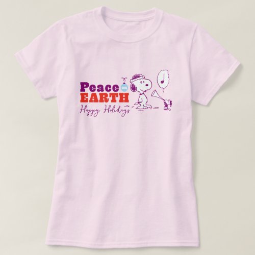 Peanuts  Snoopy  Woodstock Peace on Earth T_Shirt