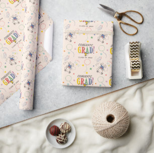 Peanuts Snoopy Woodstock PhotoPop Graduation Wrapping Paper