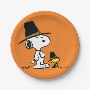Peanuts   Snoopy & Woodstock Pilgrim Paper Plates