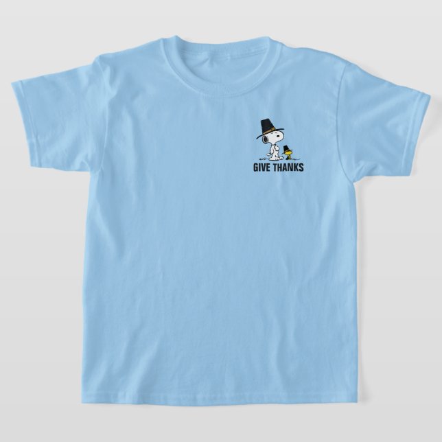 Peanuts | Snoopy & Woodstock Pilgrim T-Shirt (Laydown)