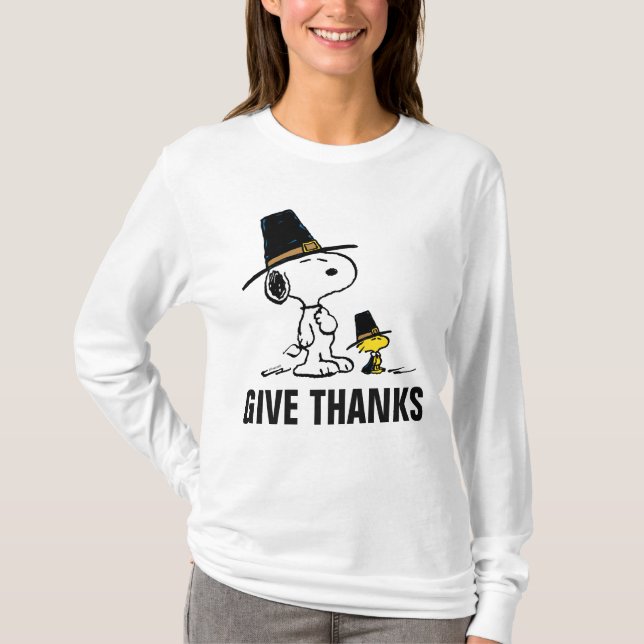 Peanuts | Snoopy & Woodstock Pilgrim T-Shirt (Front)
