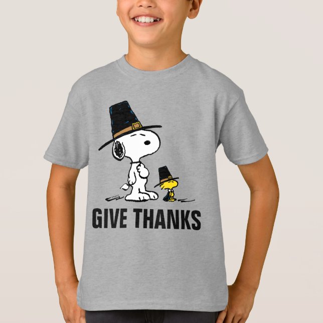 Peanuts | Snoopy & Woodstock Pilgrim T-Shirt (Front)