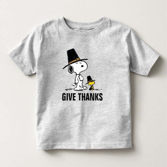 Peanuts | Snoopy & Woodstock Pilgrim Toddler T-shirt (Front)
