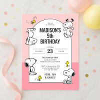 Peanuts Snoopy & Woodstock Pink Birthday
