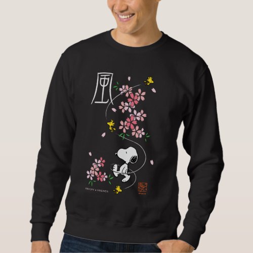 Peanuts  Snoopy  Woodstock Pink Spring Blossoms Sweatshirt