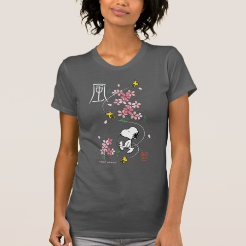 Peanuts  Snoopy  Woodstock Pink Spring Blossoms T_Shirt