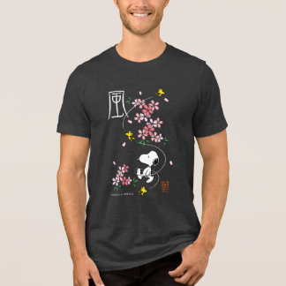 Peanuts | Snoopy & Woodstock Pink Spring Blossoms Tri-Blend Shirt