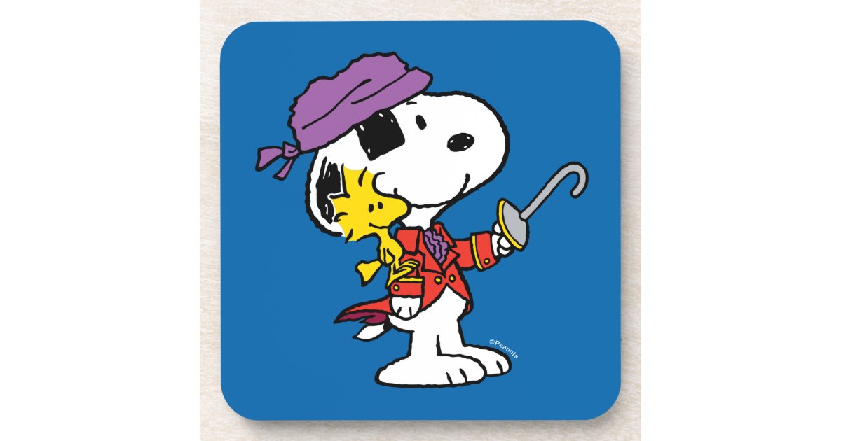 Peanuts Snoopy And Woodstock Pirates Beverage Coaster Zazzle