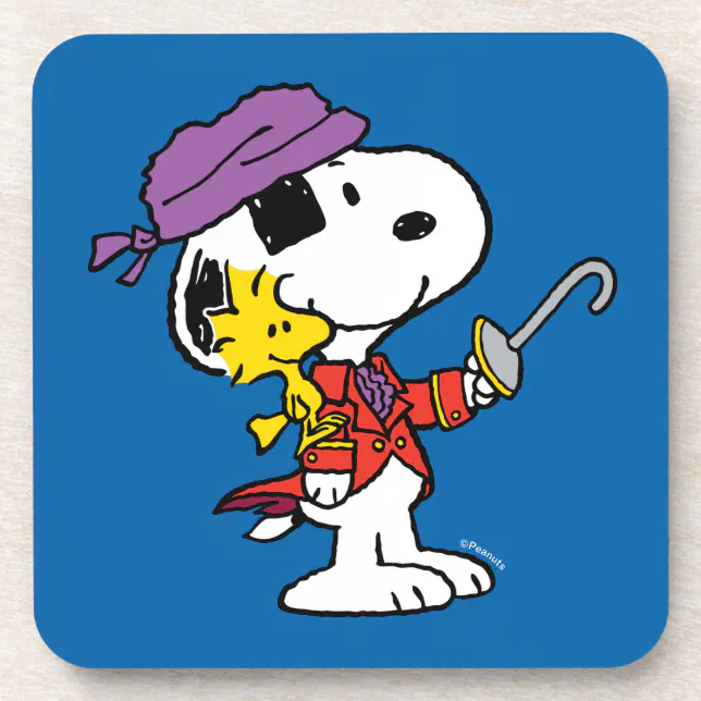 Peanuts | Snoopy & Woodstock Pirates Beverage Coaster | Zazzle