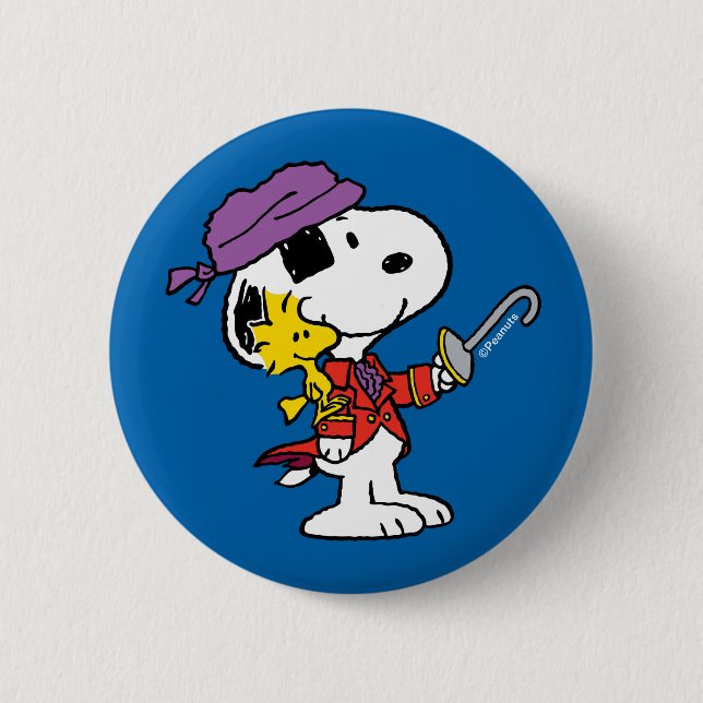 Peanuts | Snoopy & Woodstock Pirates Button (Front)