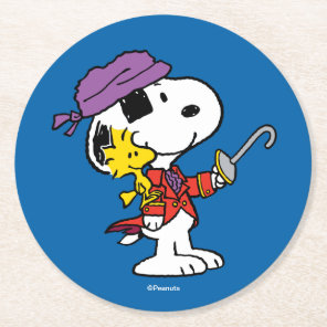 Peanuts | Snoopy & Woodstock Pirates Round Paper Coaster