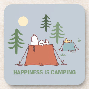 Peanuts Snoopy & Woodstock Pitching Tents Beverage Coaster
