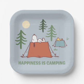 Peanuts | Snoopy & Woodstock Pitching Tents Paper Plates