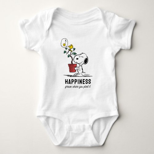 Peanuts  Snoopy  Woodstock Plant A Tree Baby Bodysuit