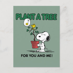 Peanuts   Snoopy & Woodstock Plant A Tree Postcard
