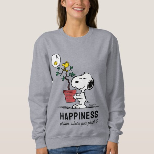 Peanuts  Snoopy  Woodstock Plant A Tree Sweatshirt