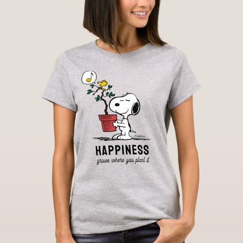 Peanuts  Snoopy  Woodstock Plant A Tree T_Shirt