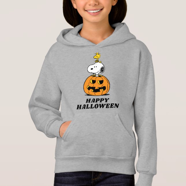 Peanuts | Snoopy & Woodstock Pop-up Pumpkin Hoodie (Front)