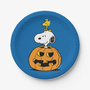 Peanuts   Snoopy & Woodstock Pop-up Pumpkin Paper Plates