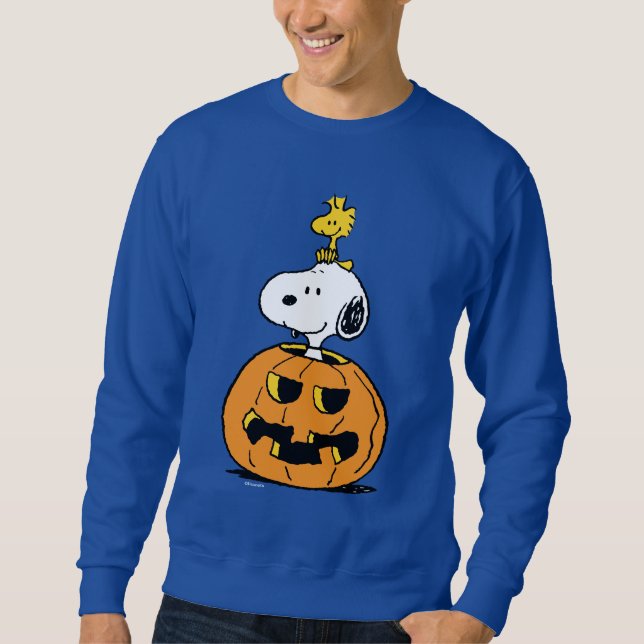 Peanuts | Snoopy & Woodstock Pop-up Pumpkin Sweatshirt (Front)