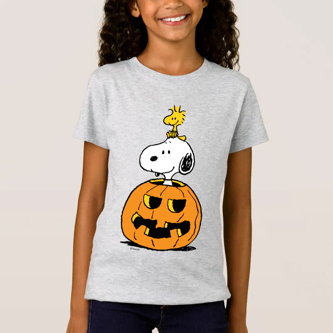 Peanuts | Snoopy & Woodstock Pop-up Pumpkin T-Shirt