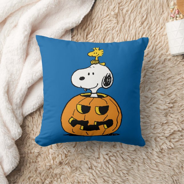 Peanuts | Snoopy & Woodstock Pop-up Pumpkin Throw Pillow (Blanket)