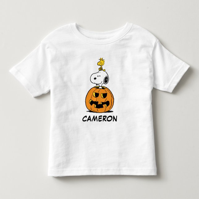 Peanuts | Snoopy & Woodstock Pop-up Pumpkin Toddler T-shirt (Front)