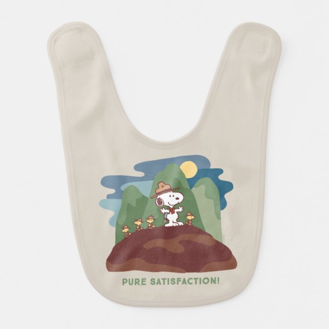 Peanuts | Snoopy & Woodstock Pure Satisfaction Baby Bib (Front)