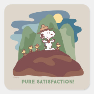 Peanuts   Snoopy & Woodstock Pure Satisfaction Square Sticker