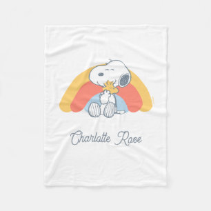 Peanuts Snoopy & Woodstock Rainbow Baby Fleece B Blanket