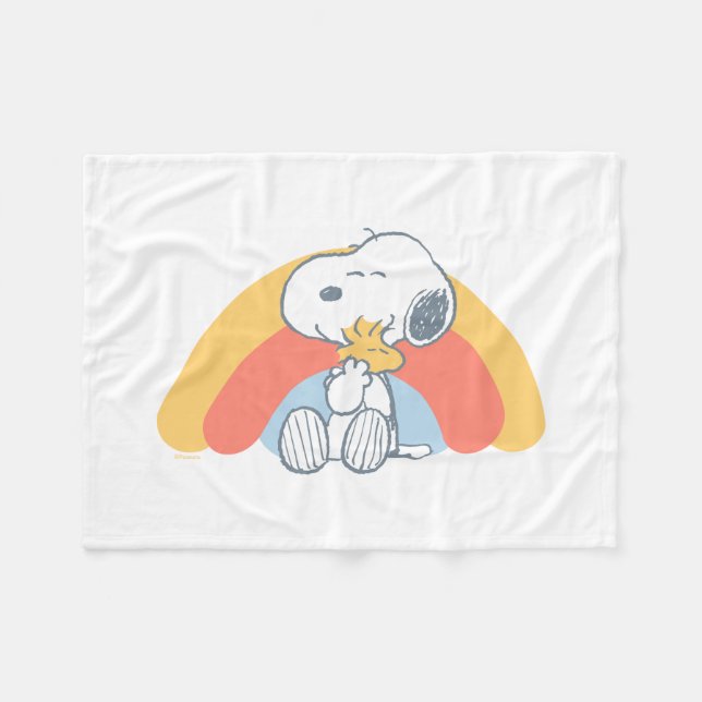 Peanuts | Snoopy & Woodstock Rainbow Baby Fleece B Blanket (Front (Horizontal))