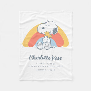 Peanuts Snoopy & Woodstock Rainbow Baby Fleece Blanket