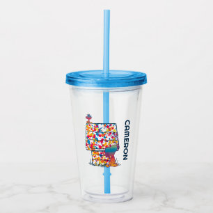 Peanuts Snoopy & Woodstock Rainbow Paint Acrylic Tumbler
