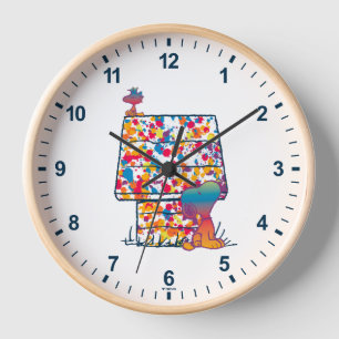 Peanuts Snoopy & Woodstock Rainbow Paint Clock