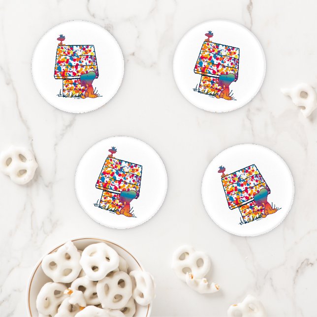 Peanuts | Snoopy & Woodstock Rainbow Paint Coaster Set (In Situ)