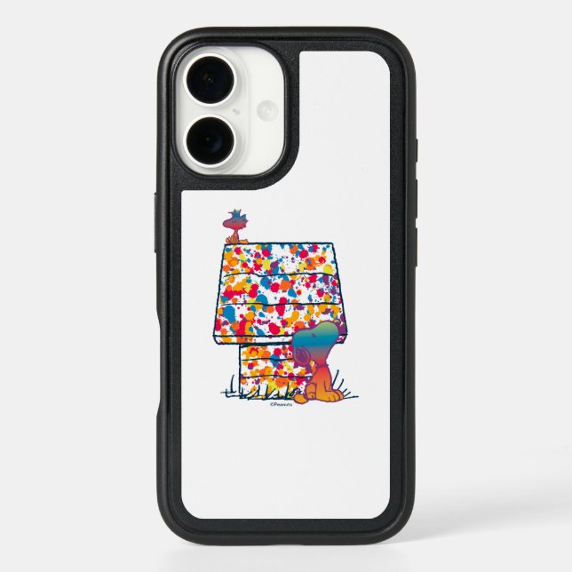 Peanuts | Snoopy & Woodstock Rainbow Paint Otterbox iPhone Case (Back)