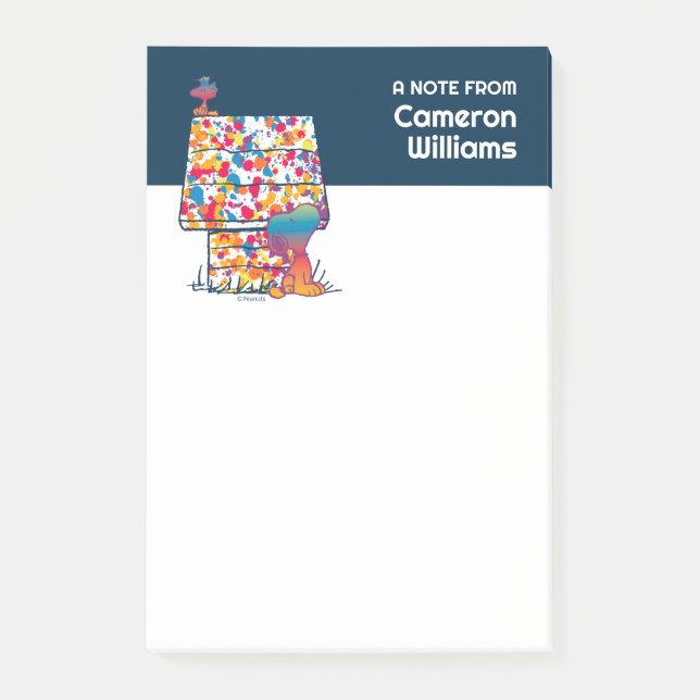 Peanuts | Snoopy & Woodstock Rainbow Paint Post-it Notes (Front)